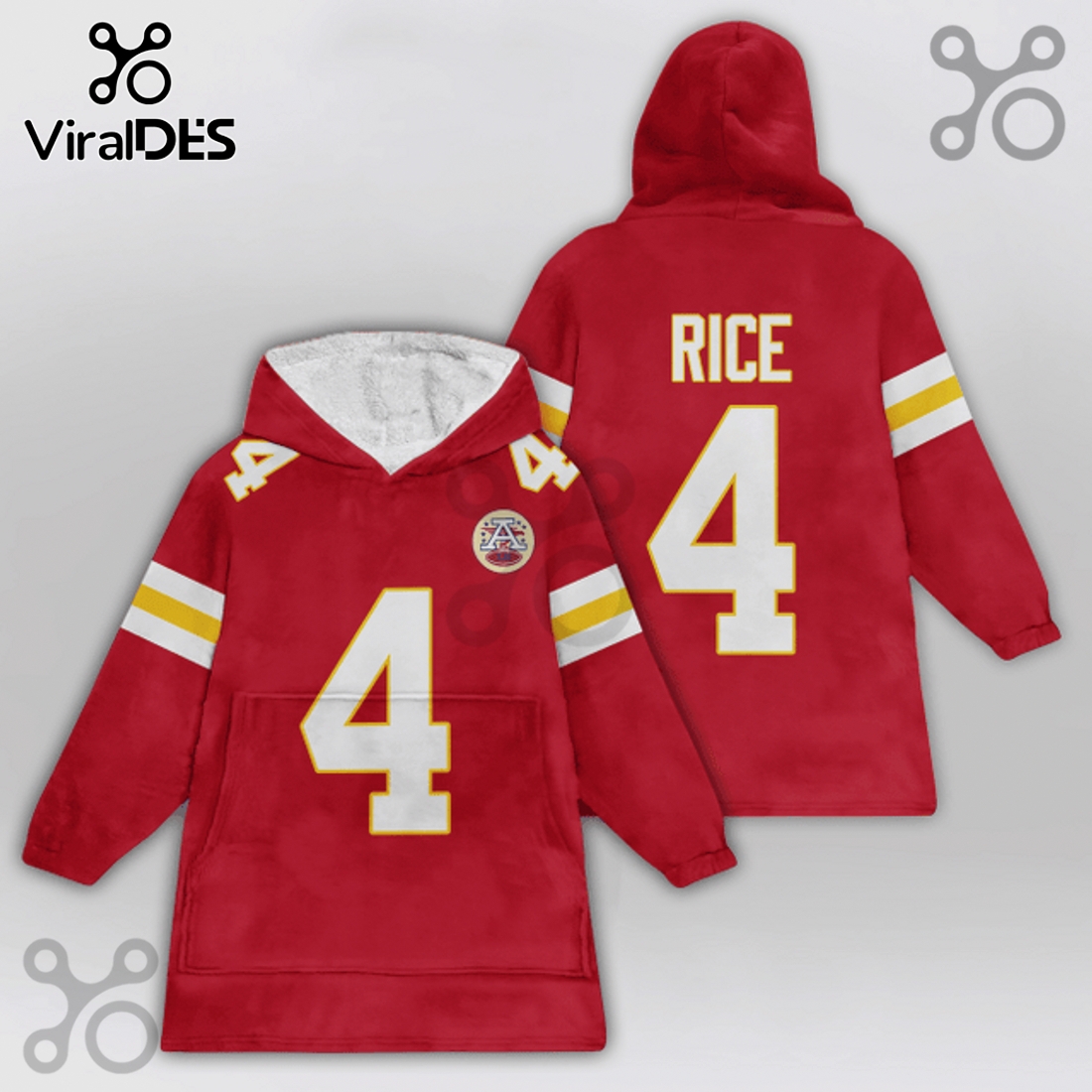 Rashee Rice 4 Kansas City Chiefs NFL Player Blanket Hoodie Rashee Rice 4 Kansas City Chiefs NFL Player Blanket Hoodie