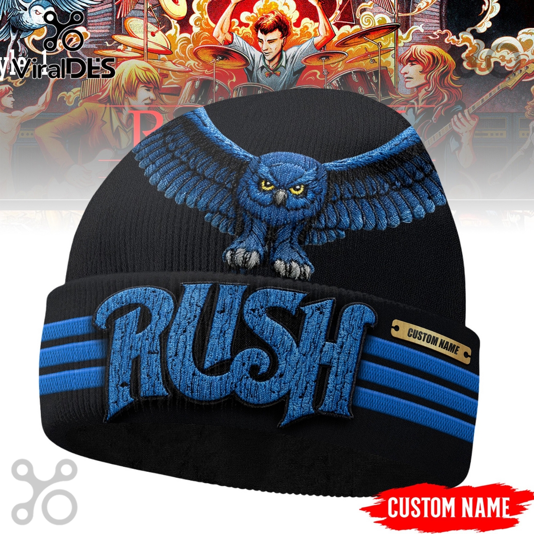 Rush Band Custom Name Beanie Hat Rush Band Custom Name Beanie Hat