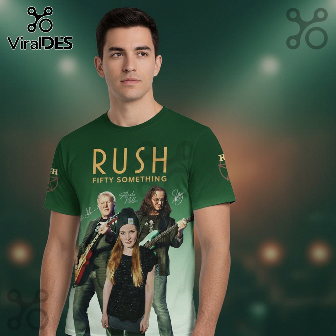 Rush Fifty Something 2027 Tour Green Gradient Graphic Shirt Rush Fifty Something 2027 Tour Green Gradient Graphic Shirt