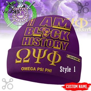 Omega Psi Phi Custom Name Beanie Hat