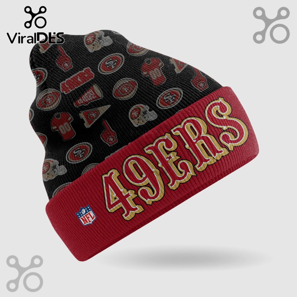 San Francisco 49ers Fan Gear All Over Print Beanie Hat San Francisco 49ers Fan Gear All Over Print Beanie Hat