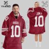 New England Patriots Maye 10 NFL Oversized Blanket Hoodie New England Patriots Maye 10 NFL Oversized Blanket Hoodie