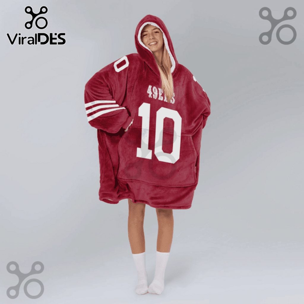 San Francisco 49ers Jones 10 Oversized Wearable Blanket Hoodie