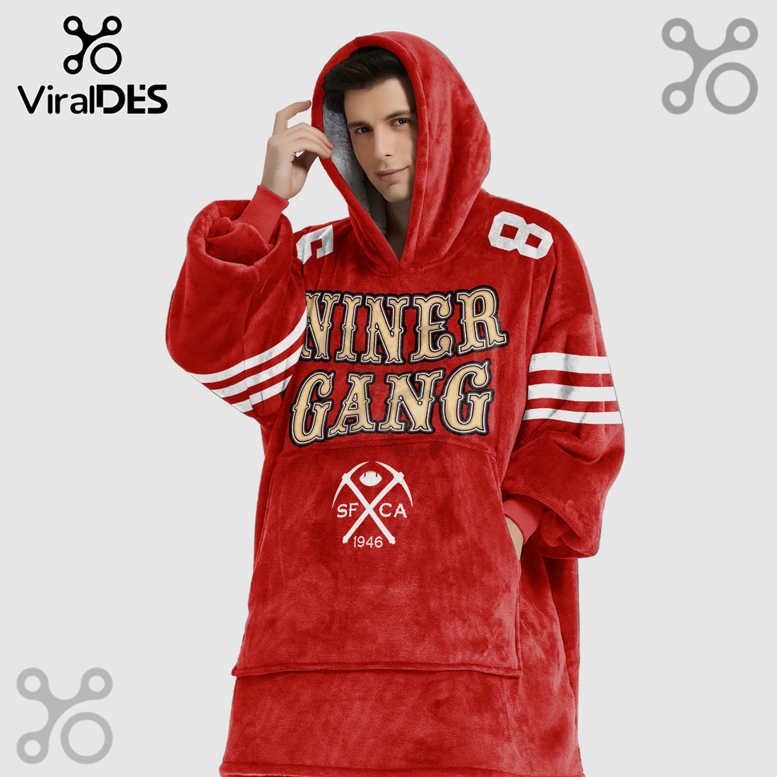 San Francisco 49ers Kittle 85 Niner Gang Oversized Wearable Blanket Hoodie San Francisco 49ers Kittle 85 Niner Gang Oversized Wearable Blanket Hoodie