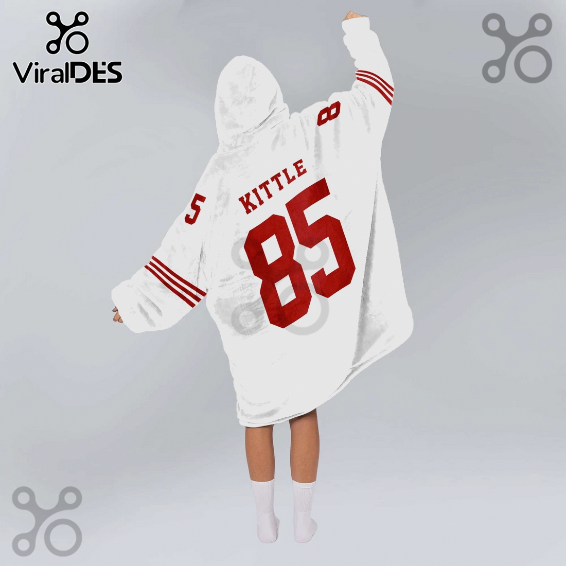 San Francisco 49ers Kittle 85 Oversized Blanket Hoodie San Francisco 49ers Kittle 85 Oversized Blanket Hoodie