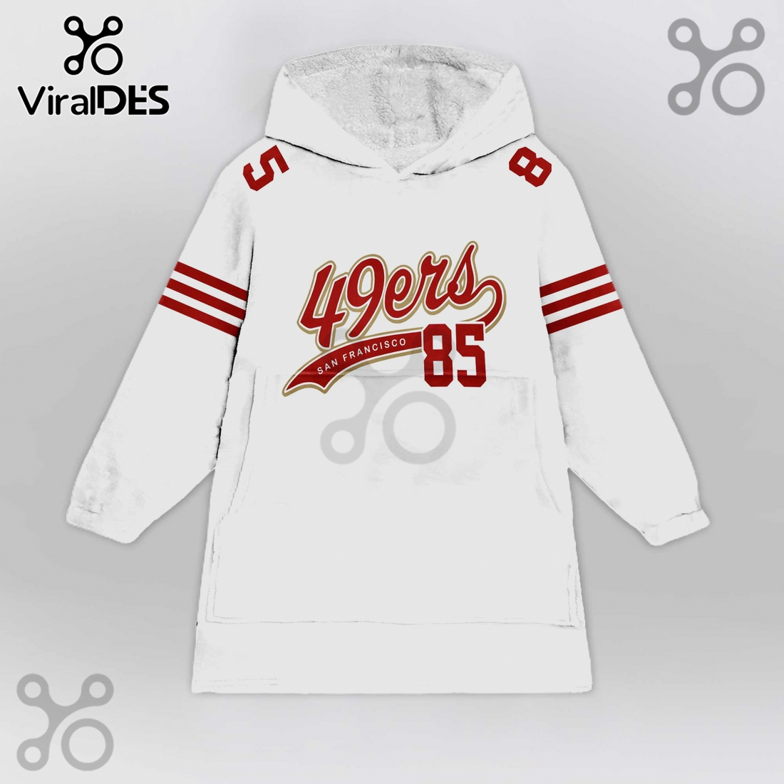 San Francisco 49ers Kittle 85 Oversized Blanket Hoodie San Francisco 49ers Kittle 85 Oversized Blanket Hoodie
