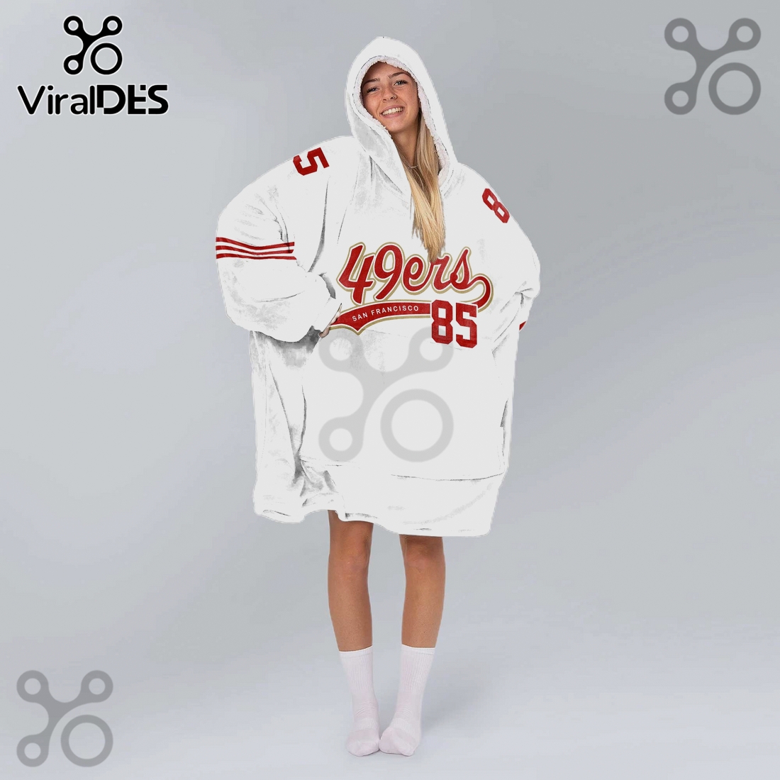 San Francisco 49ers Kittle 85 Oversized Blanket Hoodie San Francisco 49ers Kittle 85 Oversized Blanket Hoodie