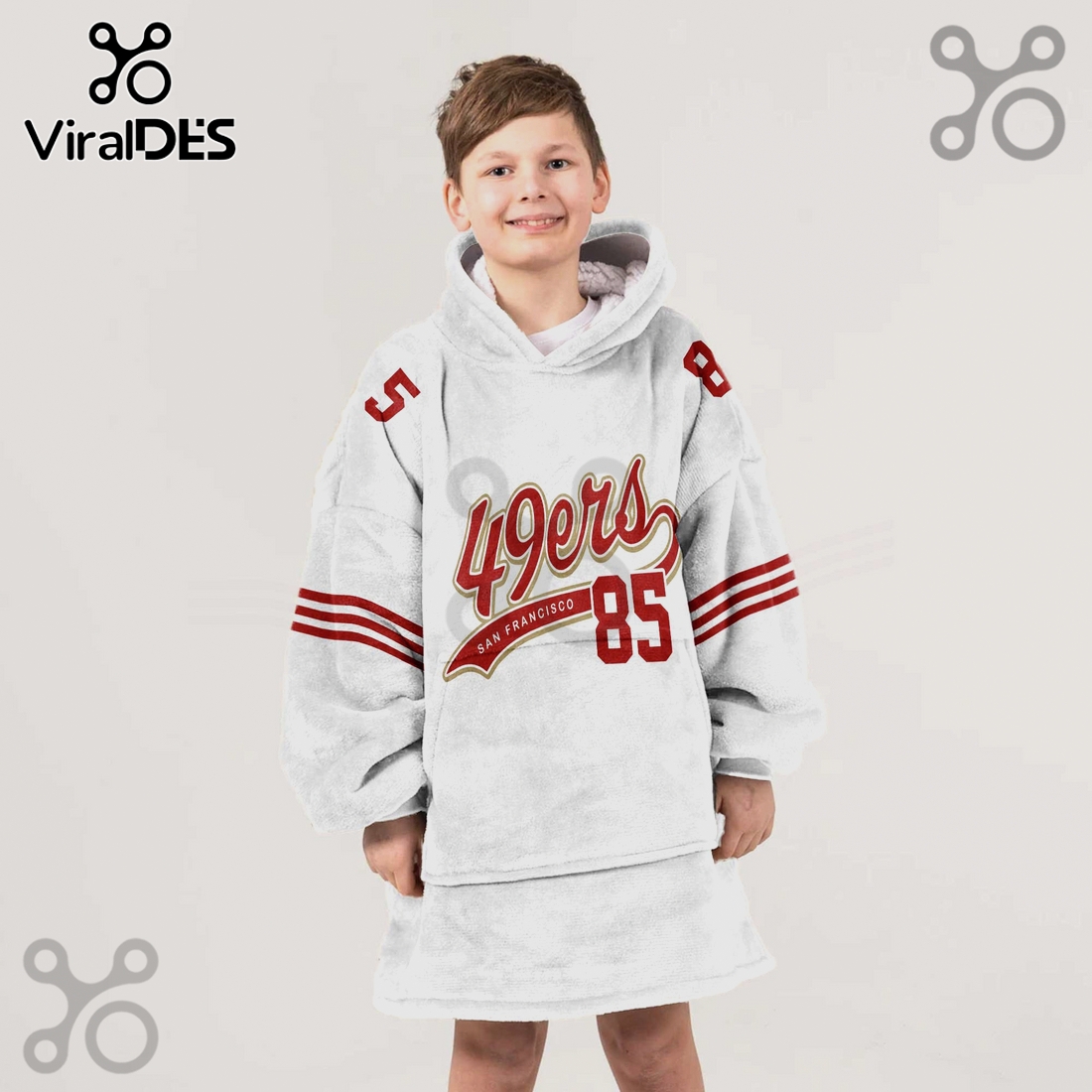 San Francisco 49ers Kittle 85 Oversized Blanket Hoodie San Francisco 49ers Kittle 85 Oversized Blanket Hoodie