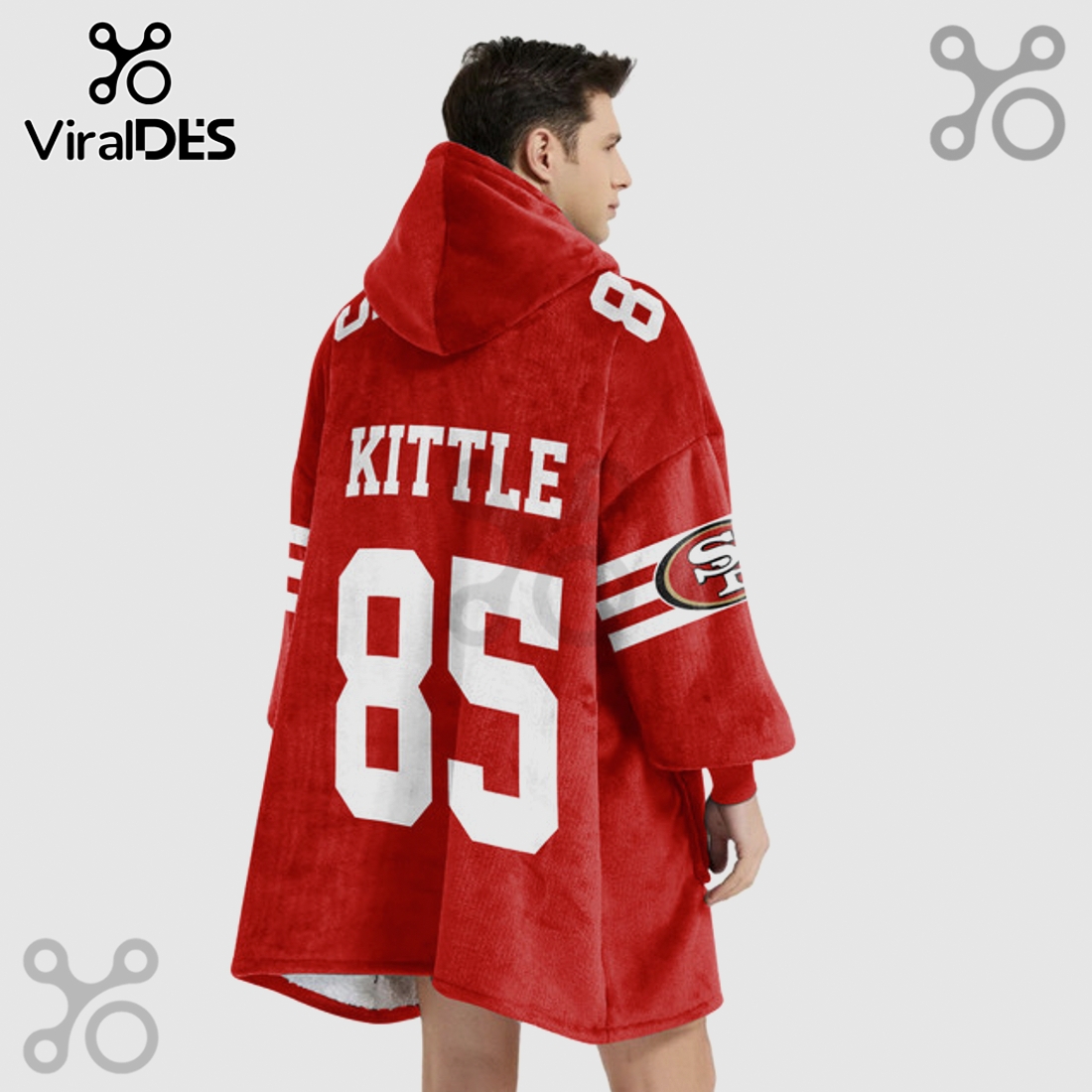 San Francisco 49ers Kittle 85 Oversized Wearable Blanket Hoodie San Francisco 49ers Kittle 85 Oversized Wearable Blanket Hoodie
