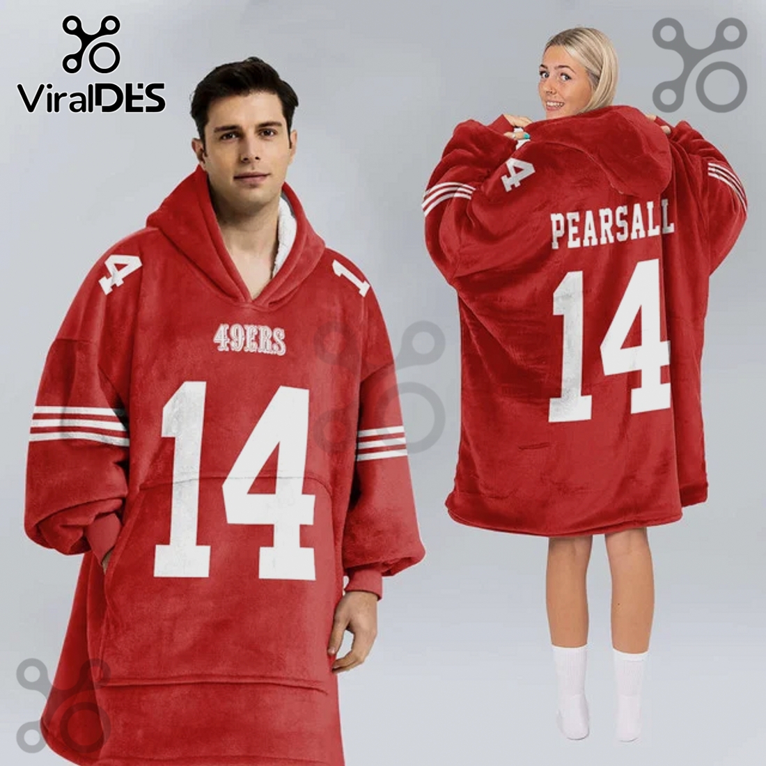 San Francisco 49ers Pearsall 14 Oversized Wearable Blanket Hoodie San Francisco 49ers Pearsall 14 Oversized Wearable Blanket Hoodie