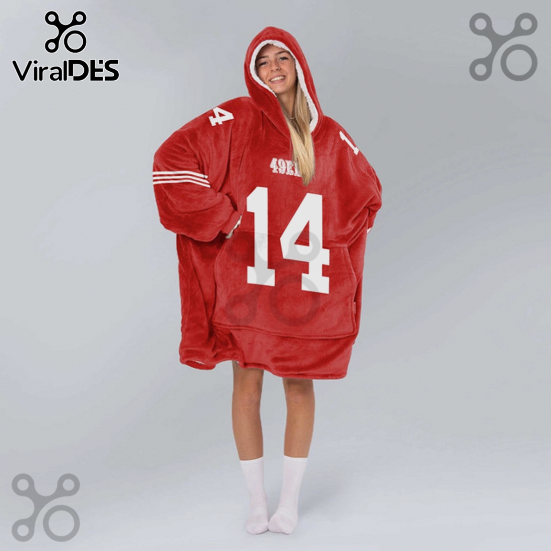 San Francisco 49ers Pearsall 14 Oversized Wearable Blanket Hoodie San Francisco 49ers Pearsall 14 Oversized Wearable Blanket Hoodie