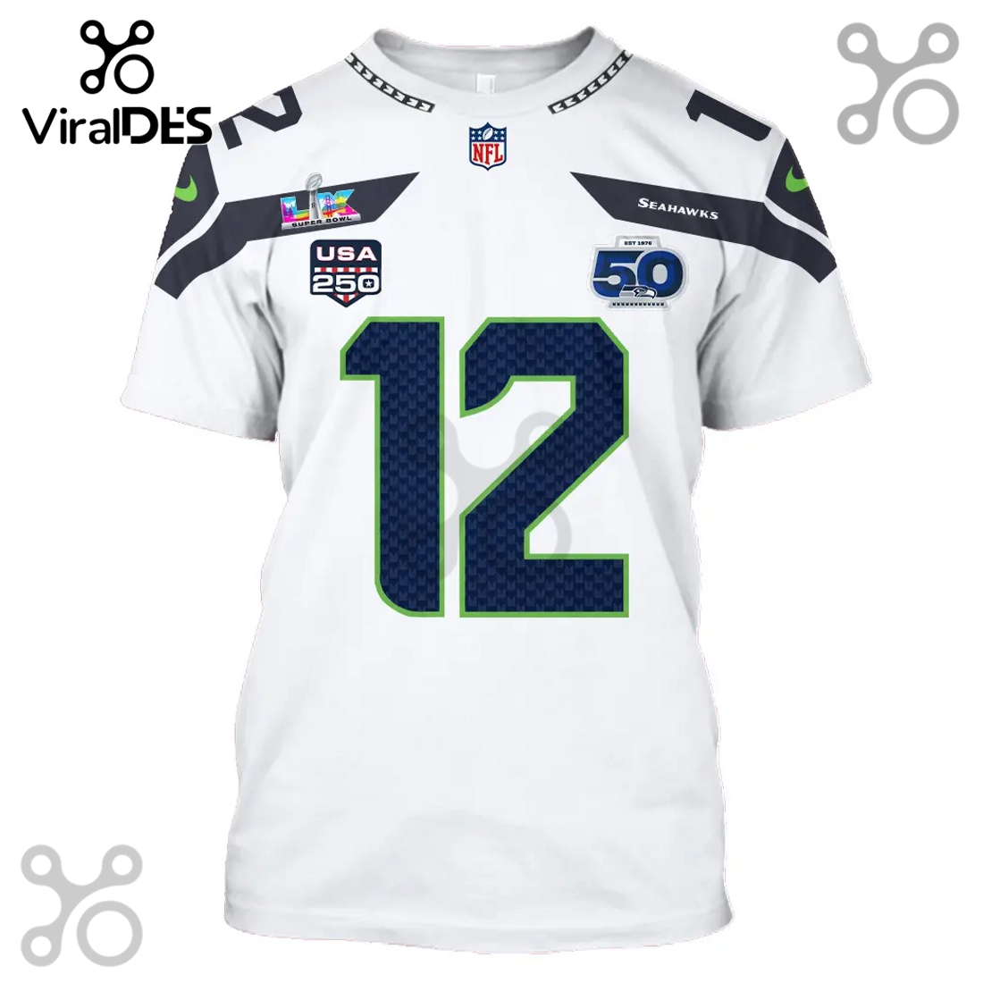 Seattle Seahawks 12th Fan Super Bowl 50 Commemorative 3D Hoodie Seattle Seahawks 12th Fan Super Bowl 50 Commemorative 3D Hoodie