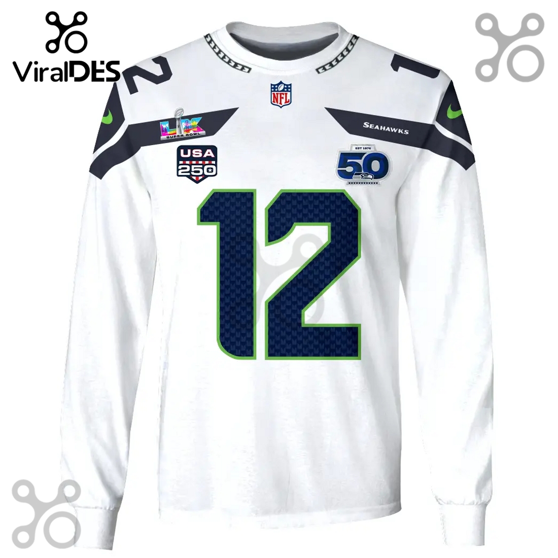 Seattle Seahawks 12th Fan Super Bowl 50 Commemorative 3D Hoodie Seattle Seahawks 12th Fan Super Bowl 50 Commemorative 3D Hoodie