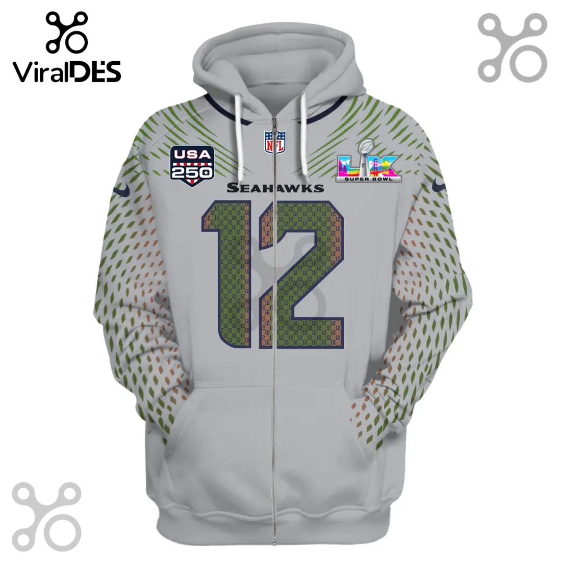 Seattle Seahawks 12th Fan Super Bowl LVI 3D Graphic Hoodie Seattle Seahawks 12th Fan Super Bowl LVI 3D Graphic Hoodie