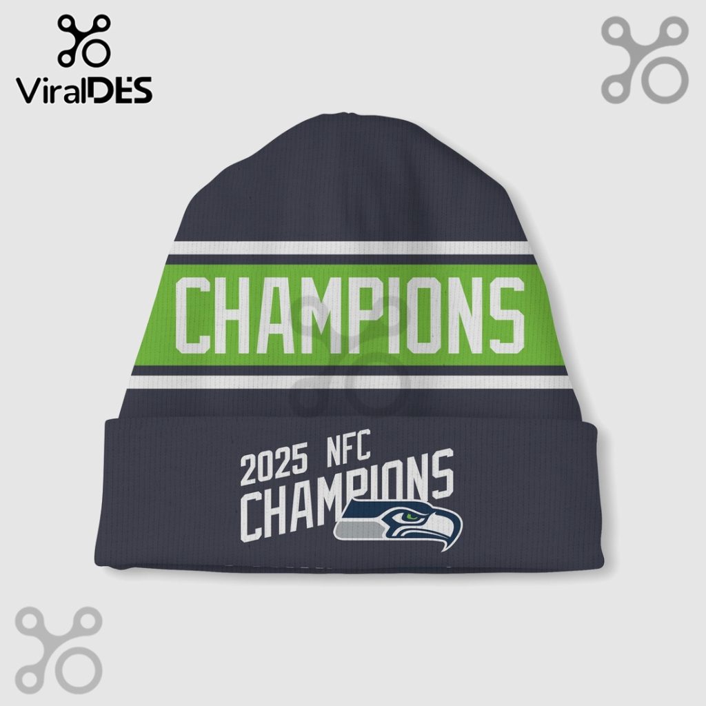 Seattle Seahawks 2025 NFC Champions Knit Beanie Hat