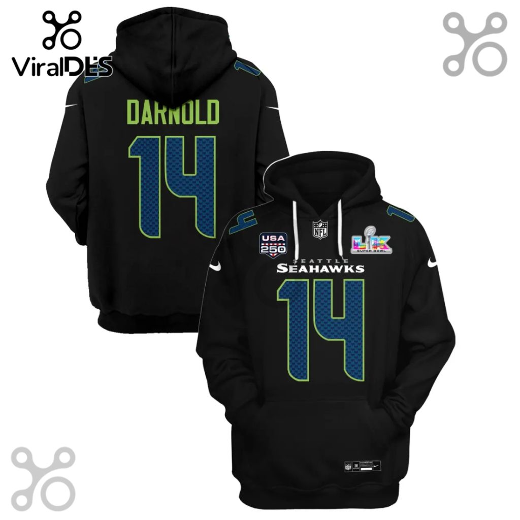 Seattle Seahawks Darnold 14 Football Jersey 3D Hoodie