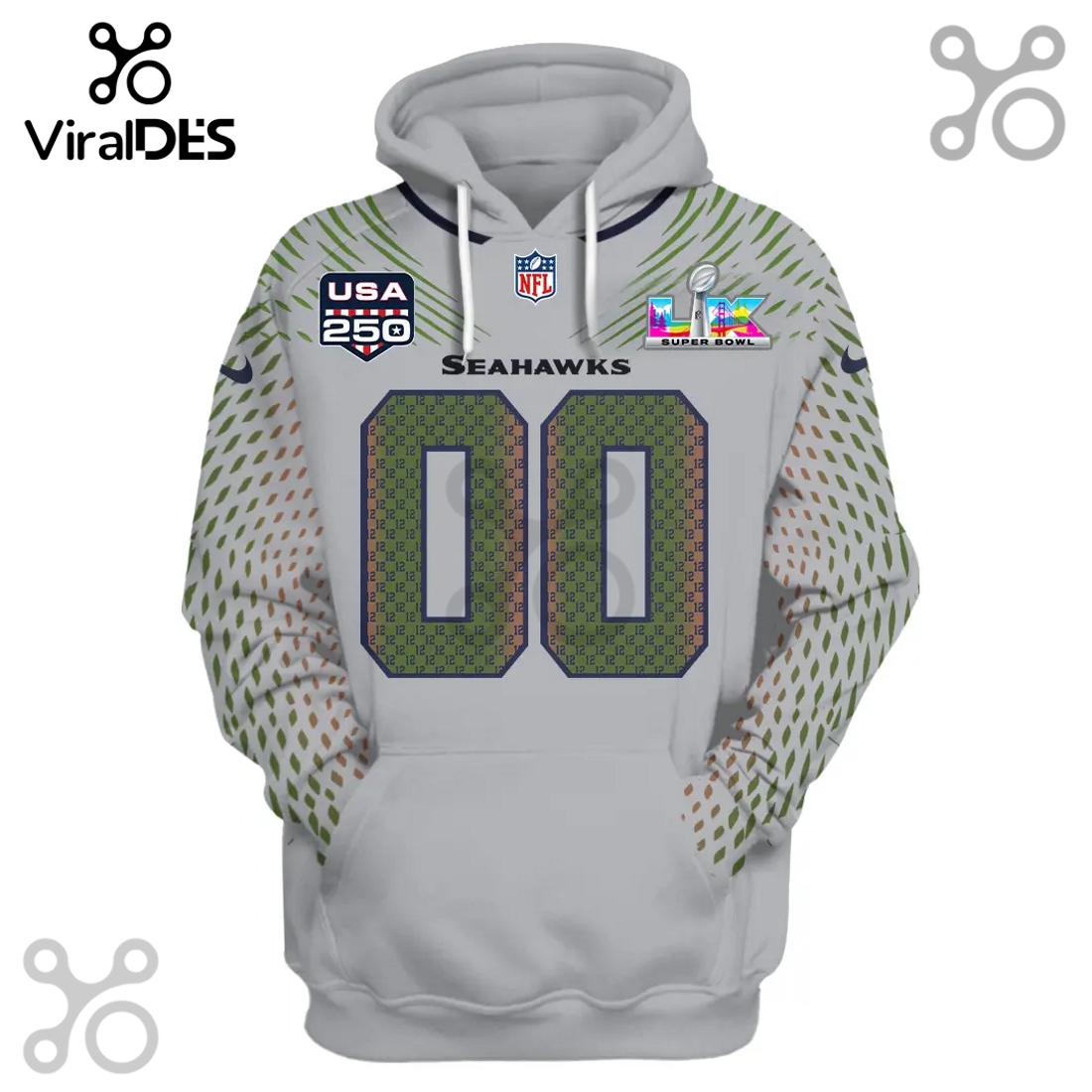 Seattle Seahawks Football Super Bowl Commemorative 3D Hoodie Seattle Seahawks Football Super Bowl Commemorative 3D Hoodie