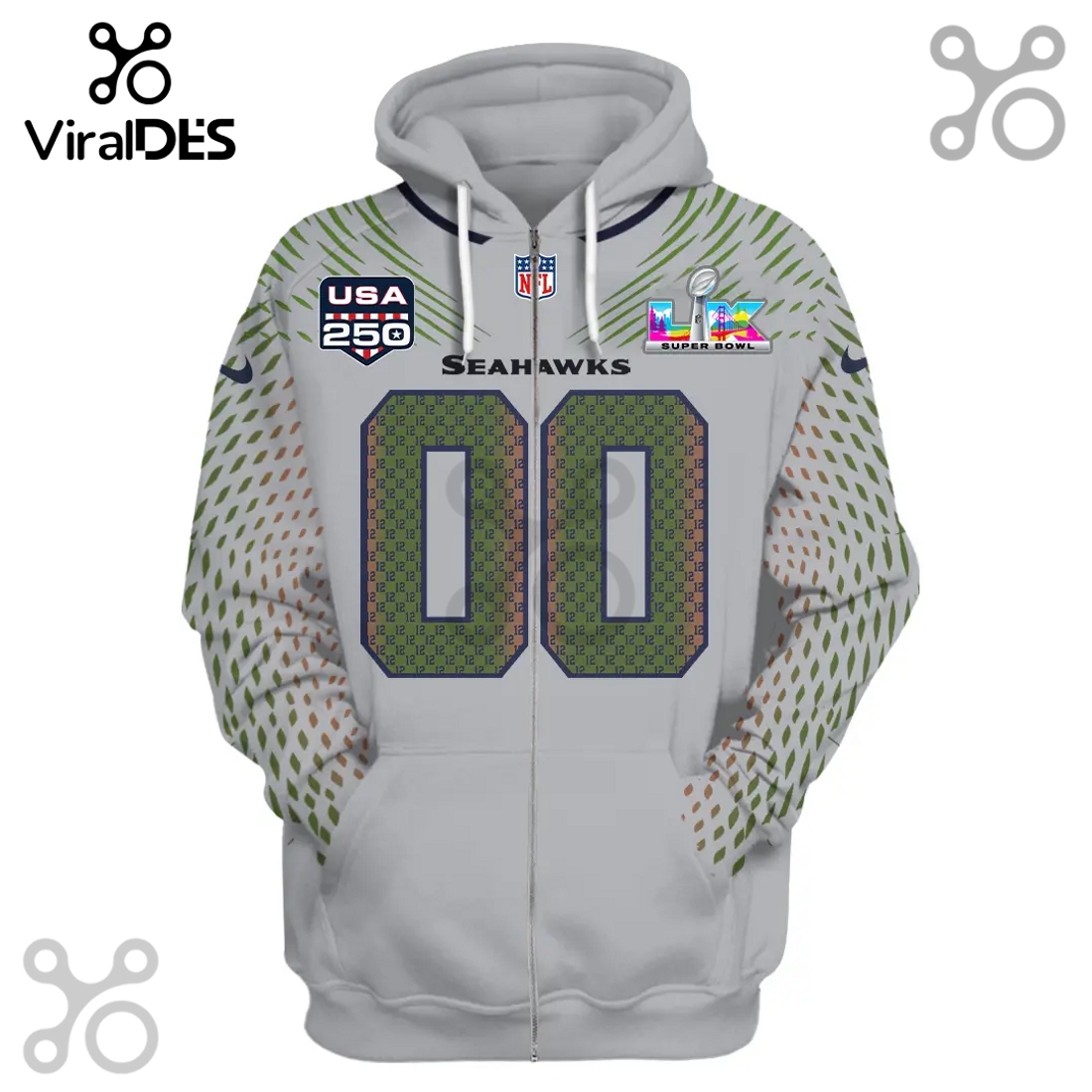 Seattle Seahawks Football Super Bowl Commemorative 3D Hoodie Seattle Seahawks Football Super Bowl Commemorative 3D Hoodie