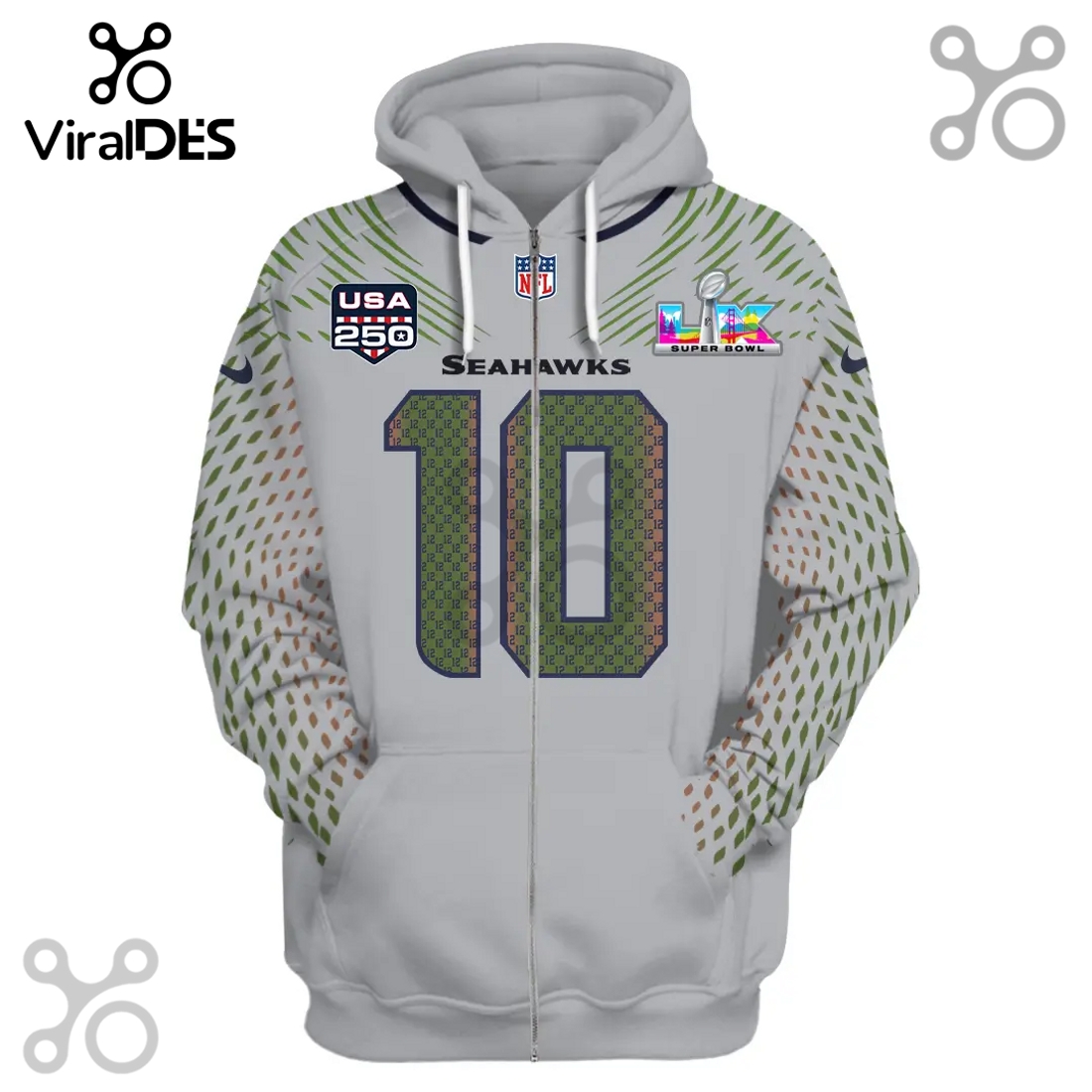 Seattle Seahawks Kopp Super Bowl LVI 3D Design Pullover Hoodie Seattle Seahawks Kopp Super Bowl LVI 3D Design Pullover Hoodie