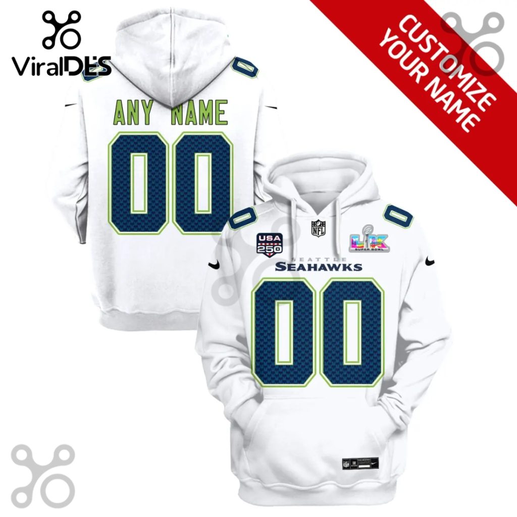 Seattle Seahawks Personalized 3D Super Bowl LVIII Hoodie
