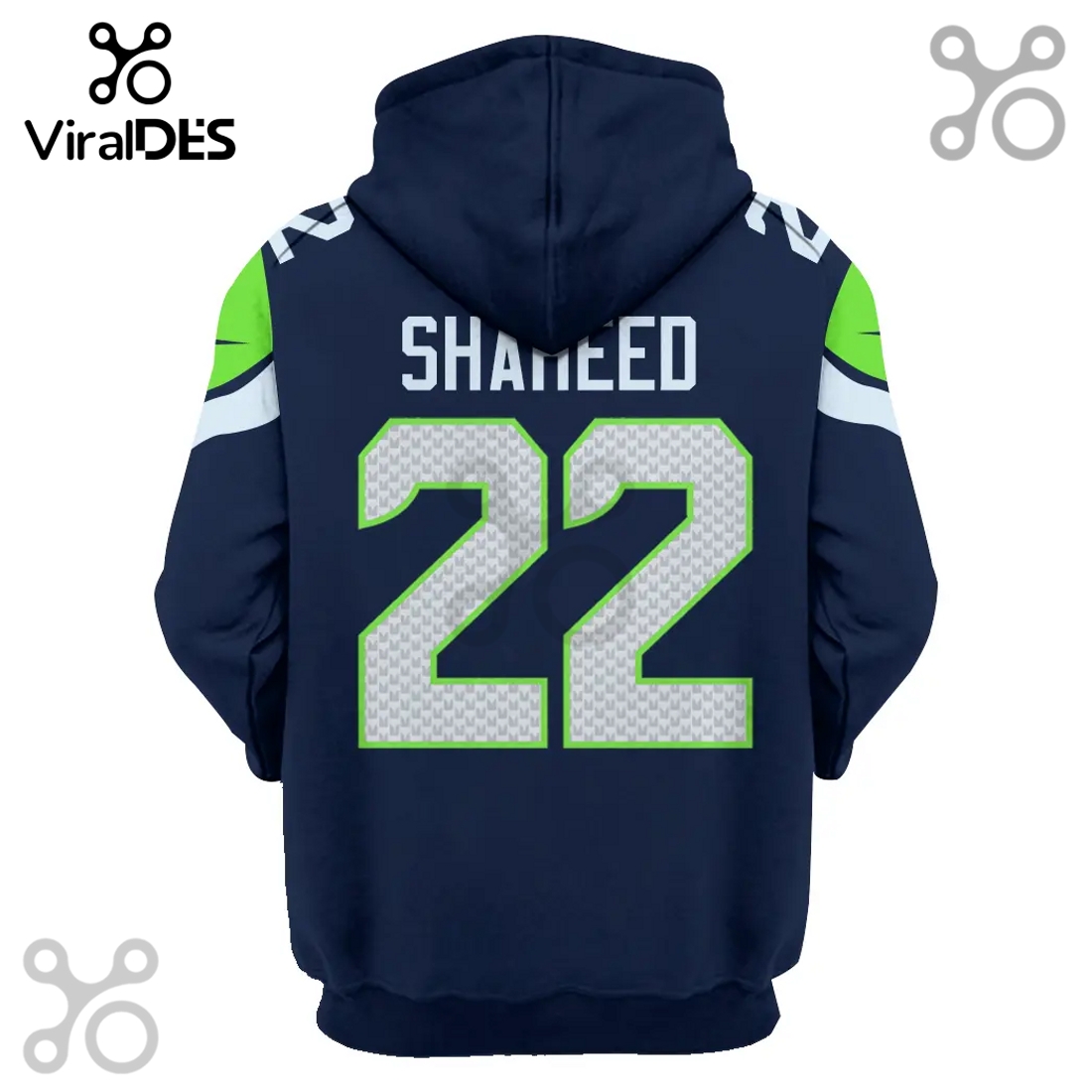 Seattle Seahawks Shaheed 22 Super Bowl LVIII USA 250 50th Anniversary 3D Hoodie Seattle Seahawks Shaheed 22 Super Bowl LVIII USA 250 50th Anniversary 3D Hoodie