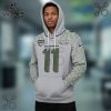 Seattle Seahawks Smith-Njigba 11 Super Bowl LVIII 3D Graphic Pullover Hoodie