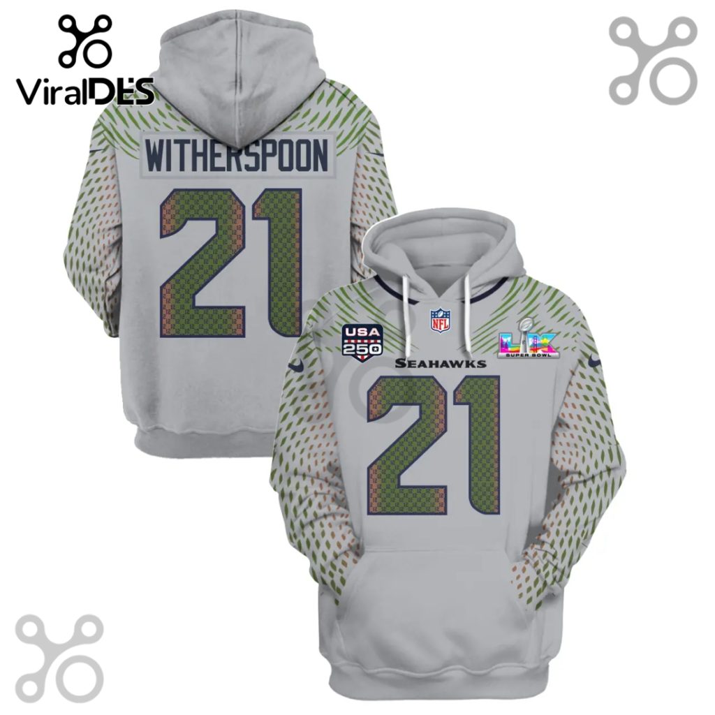 Seattle Seahawks Witherspoon 21 Football Jersey 3D Pullover Hoodie