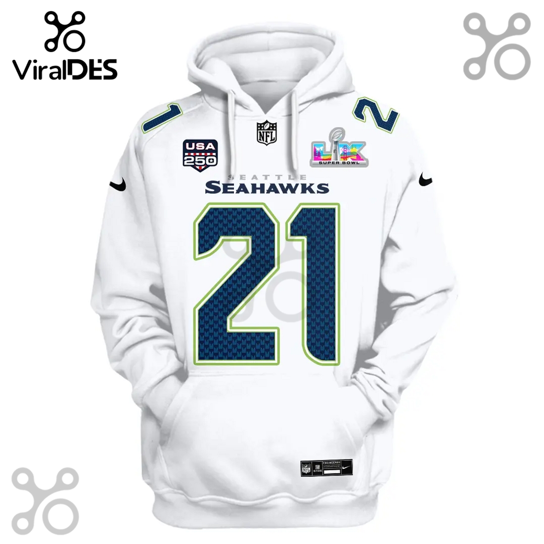 Seattle Seahawks Witherspoon Super Bowl LVI 3D All Over Print Hoodie Seattle Seahawks Witherspoon Super Bowl LVI 3D All Over Print Hoodie