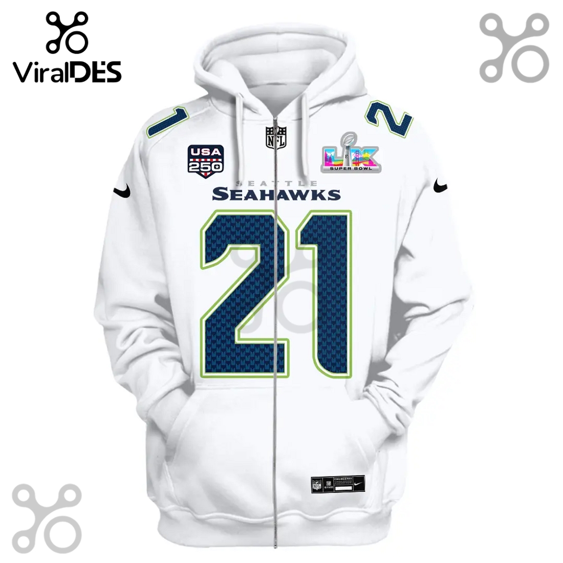 Seattle Seahawks Witherspoon Super Bowl LVI 3D All Over Print Hoodie Seattle Seahawks Witherspoon Super Bowl LVI 3D All Over Print Hoodie
