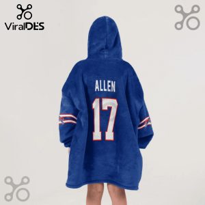 Blue oversized hoodie blanket with 'ALLEN' and '17' on the back, plus team logo on sleeves.!