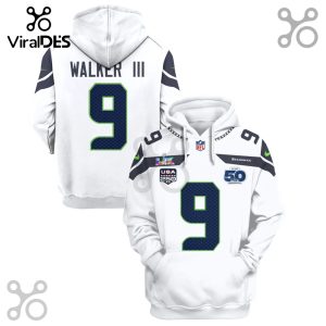 Seattle Seahawks Walker III 9 NFL Super Bowl LVI 50th Anniversary 3D Hoodie