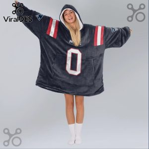 Navy New England Patriots Gonzalez 0 Oversized Blanket Hoodie