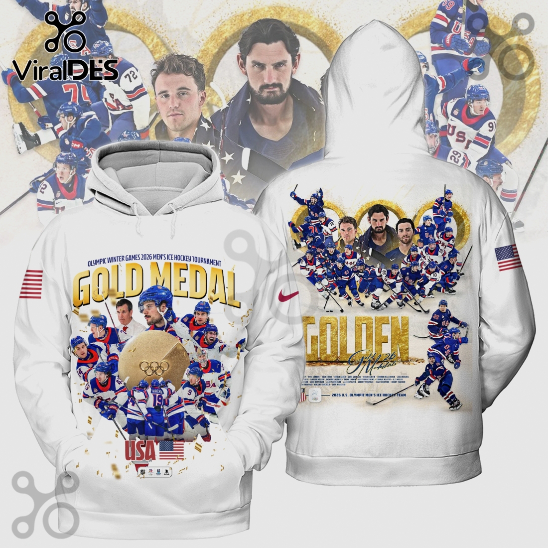 USA Hockey 2026 Olympic Gold Medal Team Graphic Print Shirt USA Hockey 2026 Olympic Gold Medal Team Graphic Print Shirt