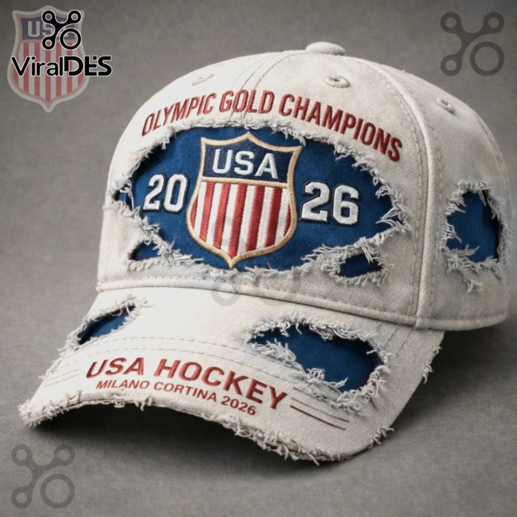 USA Hockey 2026 Olympics Gold Champions Distressed Baseball Cap