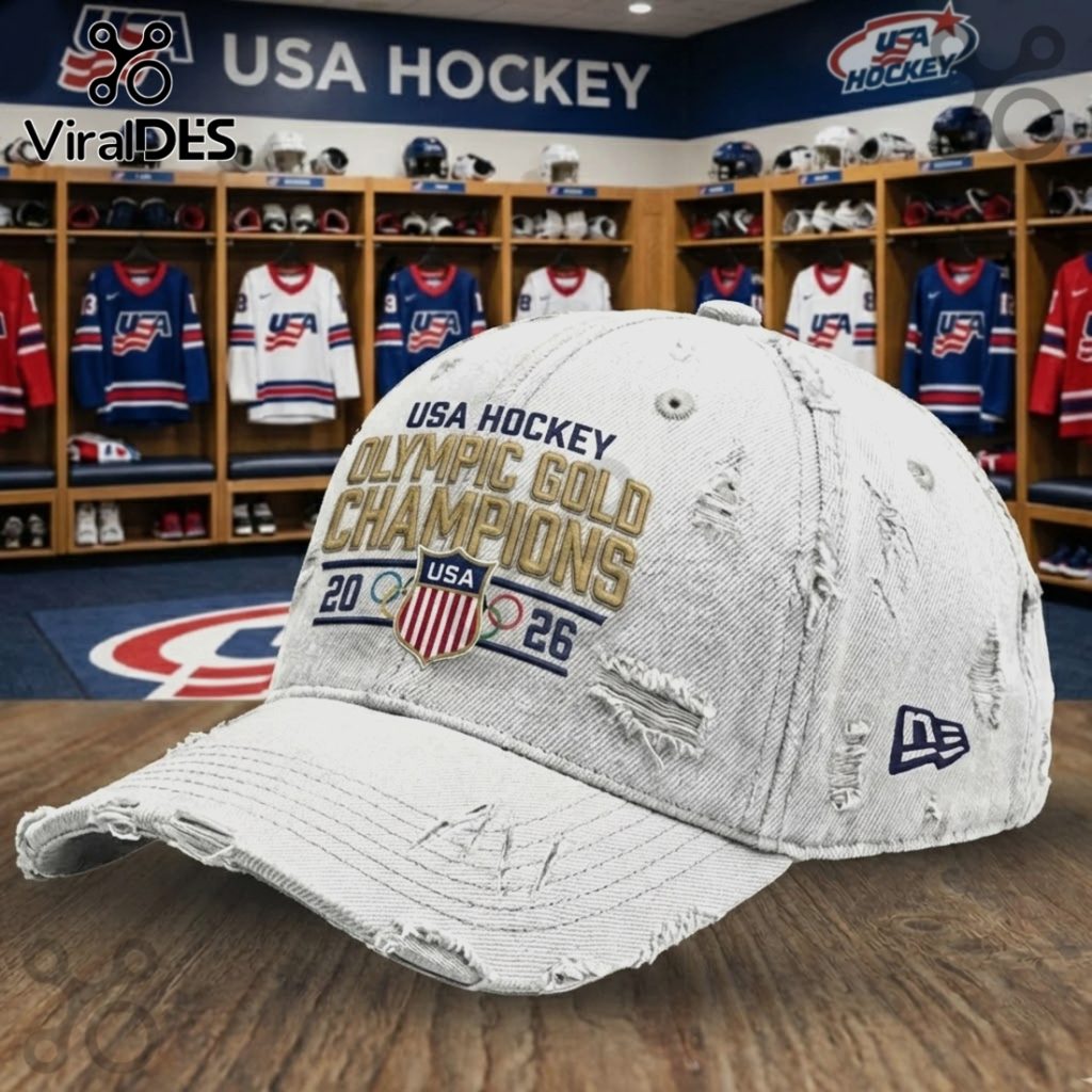 USA Hockey Olympic Gold Champions 2026 Distressed Adjustable Hat