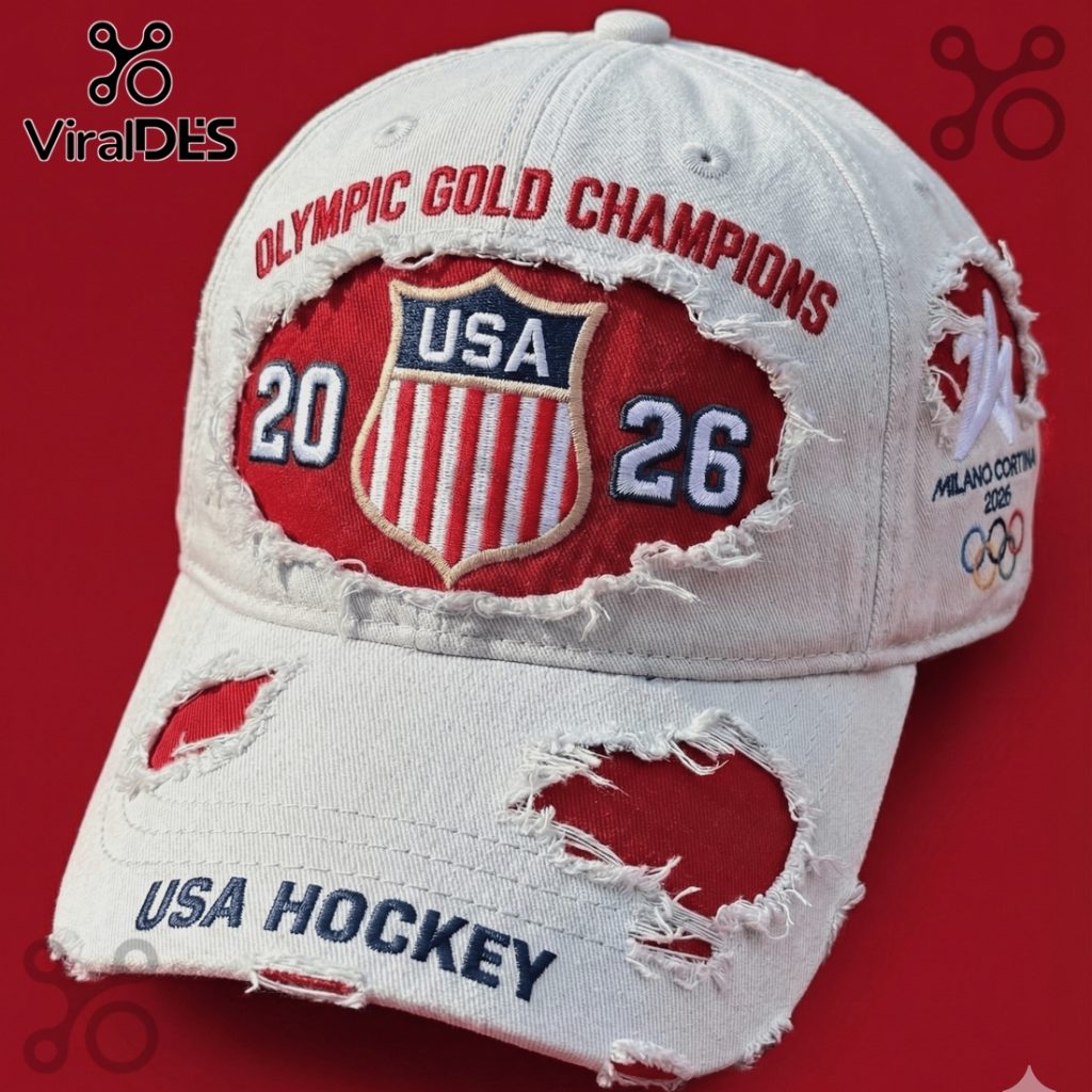 USA Hockey Olympic Gold Champions 2026 Distressed Baseball Cap