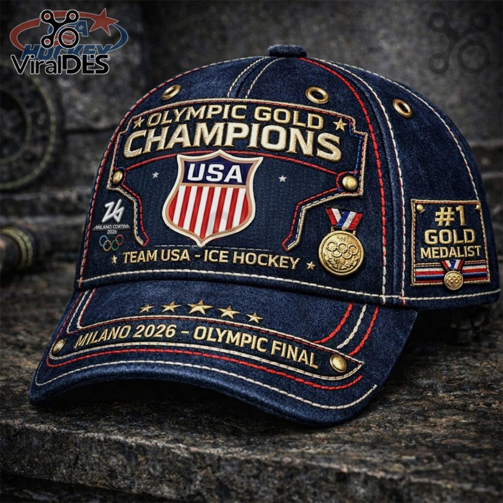 USA Hockey Olympic Gold Champions Milano 2026 Premium Baseball Cap