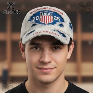 USA Hockey 2026 Olympics Gold Champions Distressed Baseball Cap