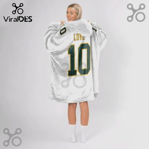 Snuggle Hoodie with 'LOVE' and the number '10' in a football jersey font and color scheme.!