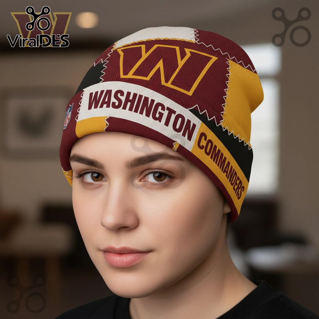 Washington Commanders NFL Patchwork Premium Knit Beanie Hat Washington Commanders NFL Patchwork Premium Knit Beanie Hat