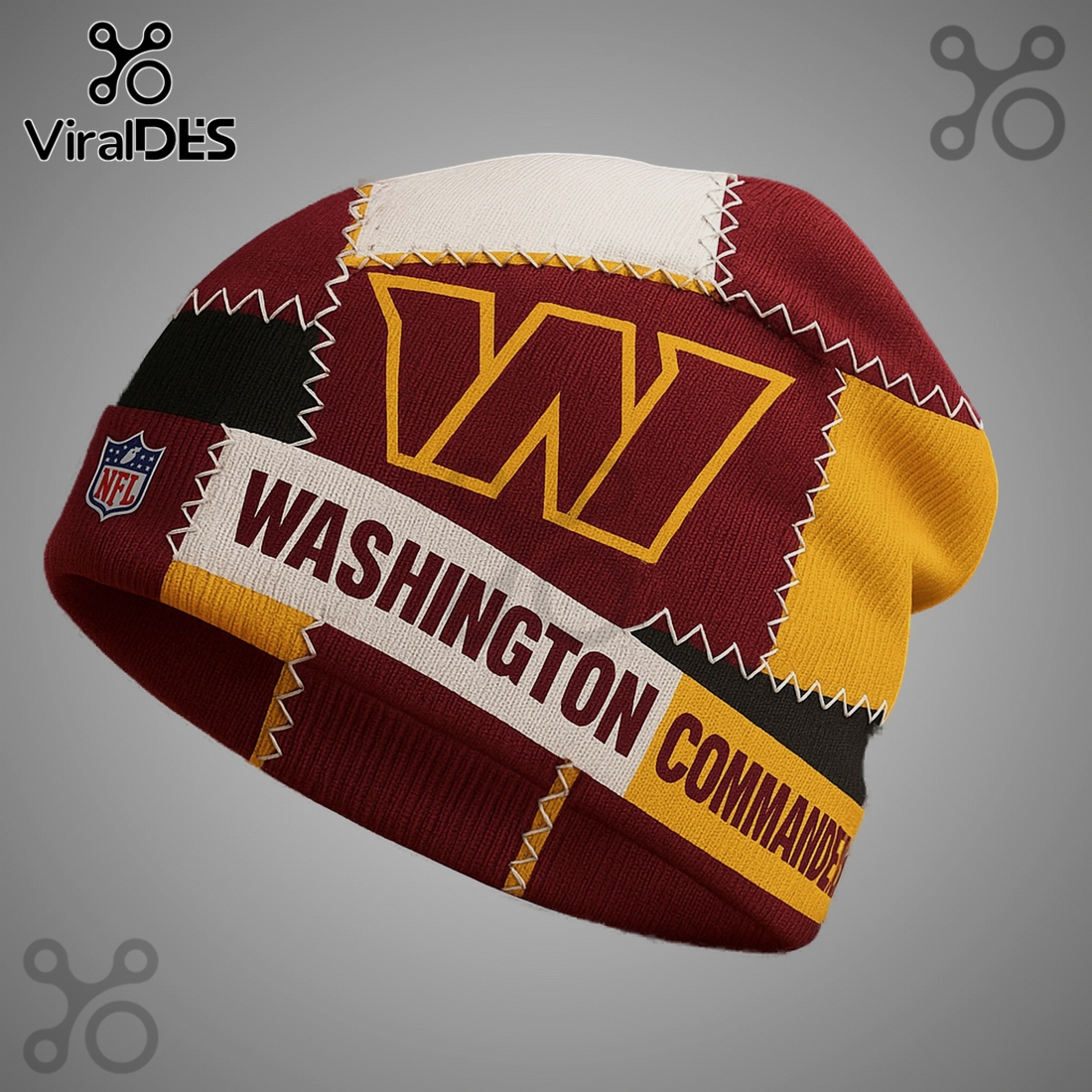 Washington Commanders NFL Patchwork Premium Knit Beanie Hat Washington Commanders NFL Patchwork Premium Knit Beanie Hat