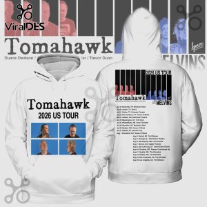 Tomahawk 2026 US tour hoodie featuring band member images and tour dates.!