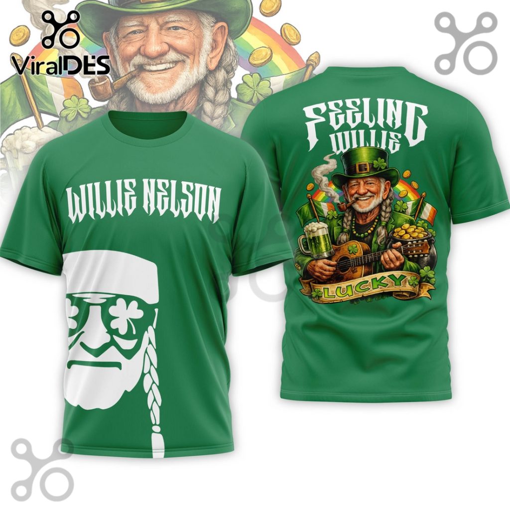 Willie Nelson St.Patrick’s Day 3D T-Shirt
