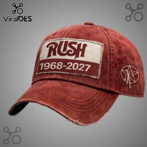 Red hat with RUSH 1968-2027 text and Starman logo.!