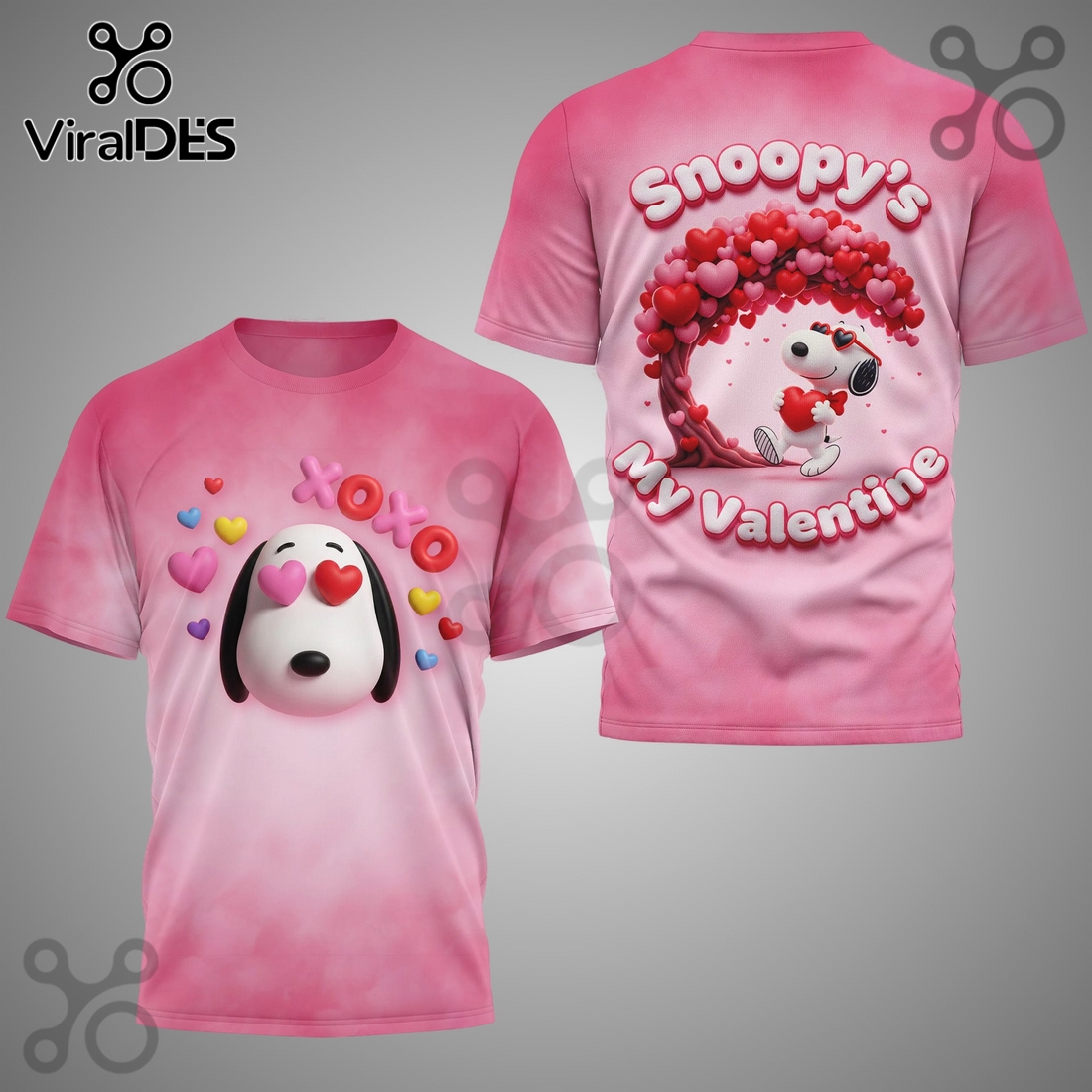 XOXO Snoopy’s Custom Name 3D T-Shirt XOXO Snoopy’s Custom Name 3D T-Shirt