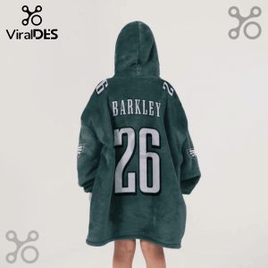 Barkley 26 Eagles hooded blanket. The back shows the name and number.!