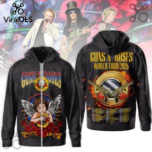 Guns N' Roses 2026 World Tour 3D T-Shirt. Officially licensed concert merch. Limited edition design.