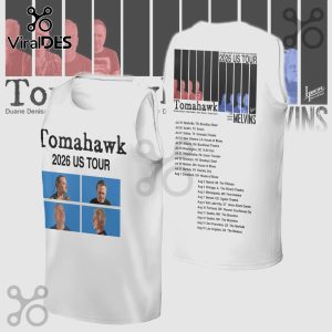 White tank top featuring the Tomahawk 2026 US tour design with band member images and tour dates.!