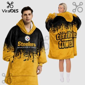Pittsburgh Steelers Terrible Towel Oversized Wearable Blanket Hoodie
