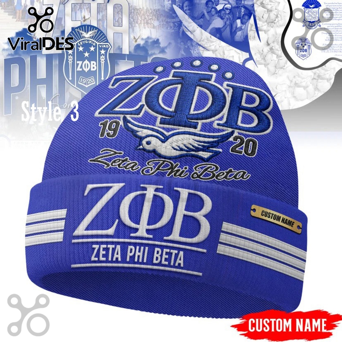 Zeta Phi Beta Custom Name Beanie Hat Zeta Phi Beta Custom Name Beanie Hat